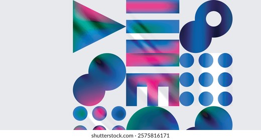 Triangles, circles, squares, rectangles design. Vector Illustration For Wallpaper, Banner, Background, Card, Book Illustration, landing page