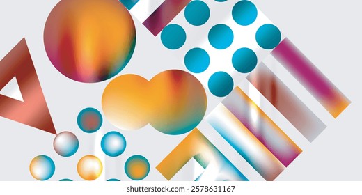 Triangles, circles, squares, rectangles design. Vector Illustration For Wallpaper, Banner, Background, Card, Book Illustration, landing page