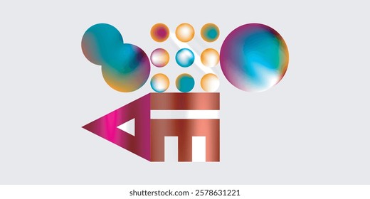 Triangles, circles, squares, rectangles design. Vector Illustration For Wallpaper, Banner, Background, Card, Book Illustration, landing page