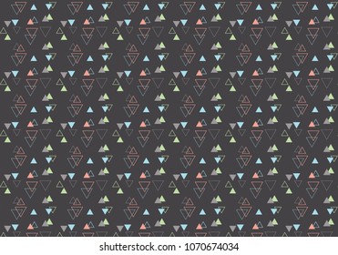 Triangles colorful vector pattern on a dark gray background