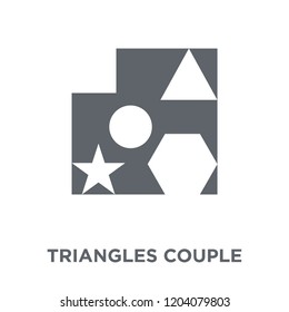 Triangles couple icon. Triangles couple design concept from Geometry collection. Simple element vector illustration on white background.