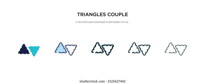 triangles couple icon in different style vector illustration. two colored and black triangles couple vector icons designed in filled, outline, line and stroke style can be used for web, mobile, ui