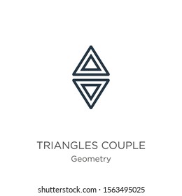 Triangles couple icon vector. Trendy flat triangles couple icon from geometry collection isolated on white background. Vector illustration can be used for web and mobile graphic design, logo, eps10
