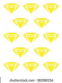 Triangles in diamond. Diamond isolated on white. Bright diamond. Valentine diamond.  Gift. Diamond symbol. Diamond background