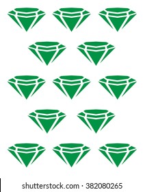 Triangles in diamond. Diamond isolated on white. Bright diamond. Valentine diamond.  Gift. Diamond symbol. Diamond background