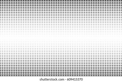 triangles different sizes. abstract banner, poster. halftone effect. white background. vector illustration.