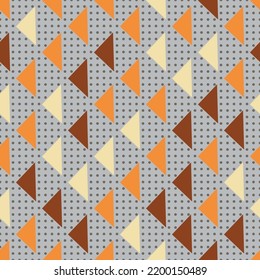 Triangles and dots geometric textile seamless pattern. Abstract illustration. Background design. 