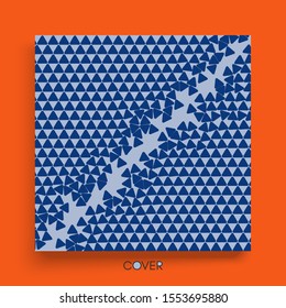 Triangles in empty space. Cover design template. Abstract dynamic background. Futuristic design. Vector illustration. 