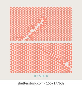 Triangles in empty space. Cover design template. Abstract dynamic background. Futuristic design. Vector illustration. 