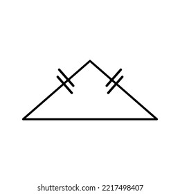 Triangles with equal sides on a white background.