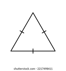 Triangles with equal sides on a white background.