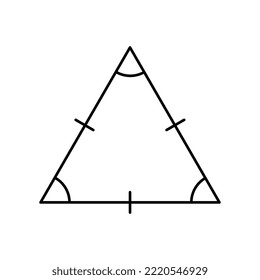 Triangles with equal sides on a white background.