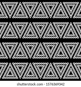 Triangles. Ethnic boho seamless background. Tribal pattern. Folk motif. Vector illustration for web design or print.