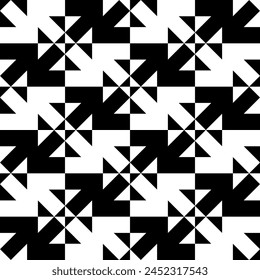Triangles, figures ornament. Seamless pattern. Folk wallpaper. Geometric background. Tribal motif. Ethnic backdrop. Geometrical ornate. Textile print, abstract illustration. Ethnical vector