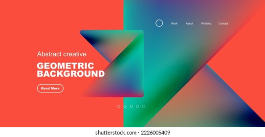 Triángulos con fondo abstracto geométrico de colores fluidos. Concepto técnico o empresarial, patrón para fondo de pantalla, banner, fondo, página de inicio