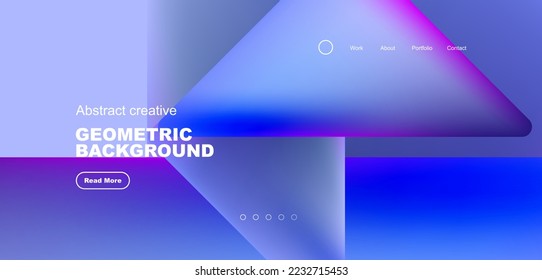 Triangles with fluid colors geometric abstract background. Techno or business concept, pattern for wallpaper, banner, background, landing page