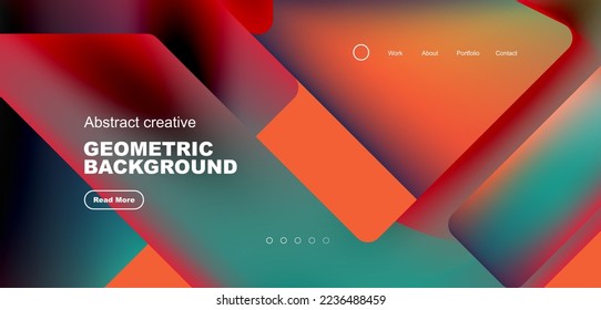Triangles with fluid colors geometric abstract background. Techno or business concept, pattern for wallpaper, banner, background, landing page