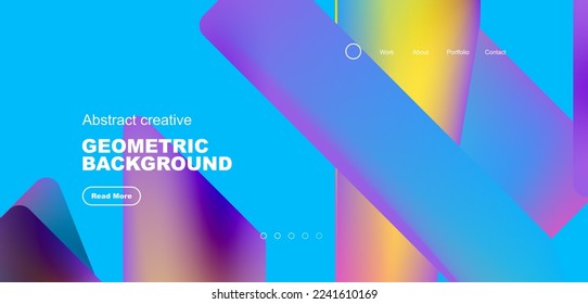 Triangles with fluid colors geometric abstract background. Techno or business concept, pattern for wallpaper, banner, background, landing page