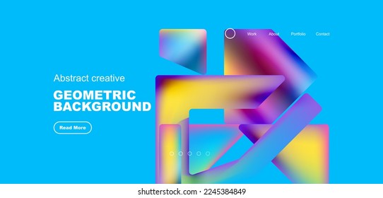 Triangles with fluid colors geometric abstract background. Techno or business concept, pattern for wallpaper, banner, background, landing page