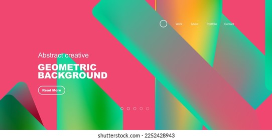 Triangles with fluid colors geometric abstract background. Techno or business concept, pattern for wallpaper, banner, background, landing page