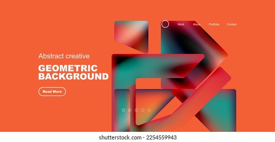 Triangles with fluid colors geometric abstract background. Techno or business concept, pattern for wallpaper, banner, background, landing page