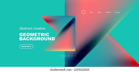 Triangles with fluid colors geometric abstract background. Techno or business concept, pattern for wallpaper, banner, background, landing page