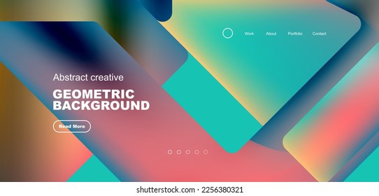 Triangles with fluid colors geometric abstract background. Techno or business concept, pattern for wallpaper, banner, background, landing page