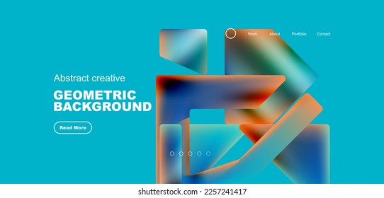 Triangles with fluid colors geometric abstract background. Techno or business concept, pattern for wallpaper, banner, background, landing page
