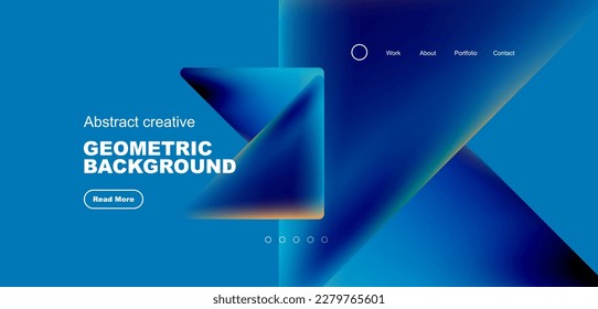 Triangles with fluid colors geometric abstract background. Techno or business concept, pattern for wallpaper, banner, background, landing page