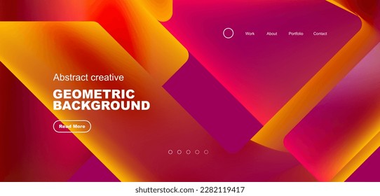 Triangles with fluid colors geometric abstract background. Techno or business concept, pattern for wallpaper, banner, background, landing page