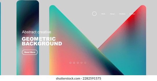 Triangles with fluid colors geometric abstract background. Techno or business concept, pattern for wallpaper, banner, background, landing page
