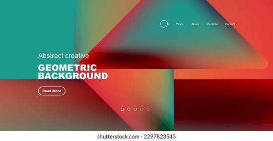 Triangles with fluid colors geometric abstract background. Techno or business concept, pattern for wallpaper, banner, background, landing page