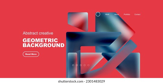 Triangles with fluid colors geometric abstract background. Techno or business concept, pattern for wallpaper, banner, background, landing page