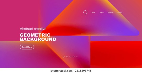 Triangles with fluid colors geometric abstract background. Techno or business concept, pattern for wallpaper, banner, background, landing page