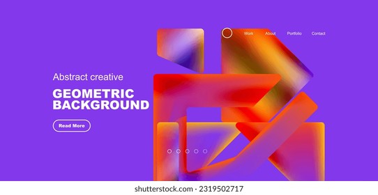 Triangles with fluid colors geometric abstract background. Techno or business concept, pattern for wallpaper, banner, background, landing page