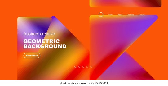 Triangles with fluid colors geometric abstract background. Techno or business concept, pattern for wallpaper, banner, background, landing page