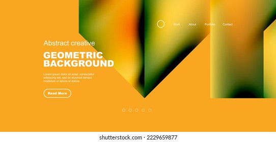 Triangles with fluid gradients, abstract landing page background. Minimal shapes composition for wallpaper, banner, background, leaflet, catalog, cover, flyer