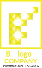 The triangles form the letter B, suitable for the brand logo