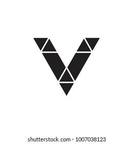 triangles form letter v logo