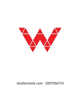 triangles form letter w logo vector