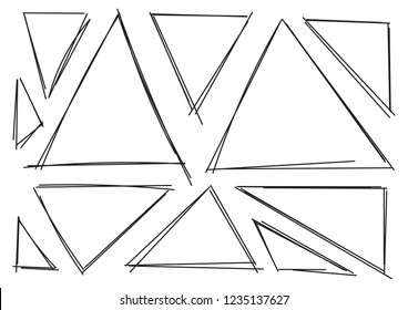 triangles frame hand drawn vector