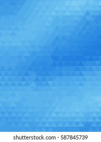 Triangles geometric abstract background. Blue polygonal vector illustration. Triangular pattern with gradient. Futuristic template art poster
