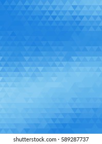 Triangles geometric abstract background. Blue polygonal vector illustration. Triangular pattern with gradient. Futuristic template art poster