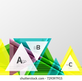Triangles and geometric shapes abstract background. Vector illustration for your design