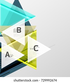 Triangles and geometric shapes abstract background. Vector illustration for your design