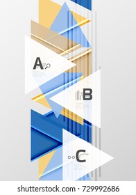 Triangles and geometric shapes abstract background. Vector illustration for your design