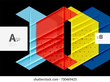 Triangles and geometric shapes abstract background. Vector illustration for your design