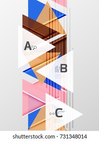 Triangles and geometric shapes abstract background. Vector illustration for your design