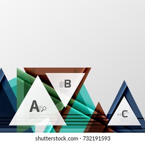Triangles and geometric shapes abstract background. Vector illustration for your design