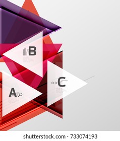 Dreiecke und geometrische Formen abstrakter Hintergrund. Vektorgrafik für Ihr Design